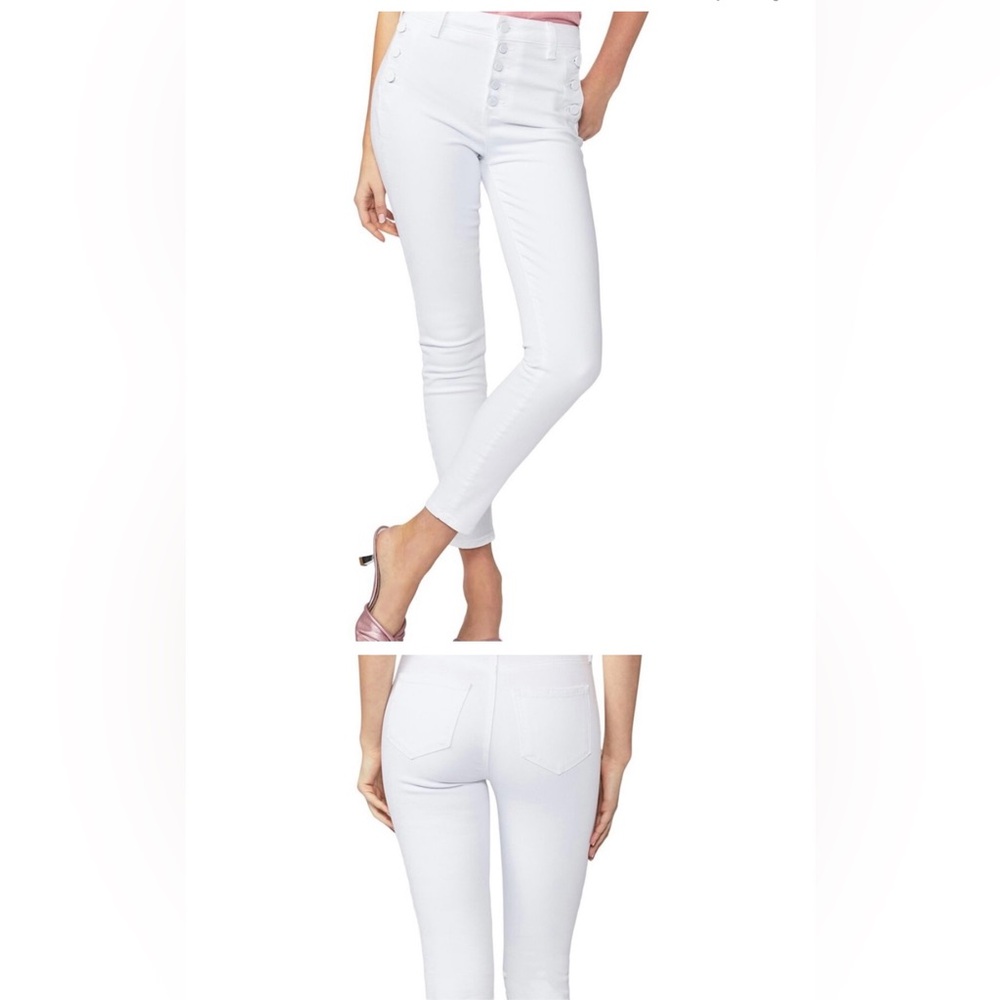 Paige White Button-Fly Jeans